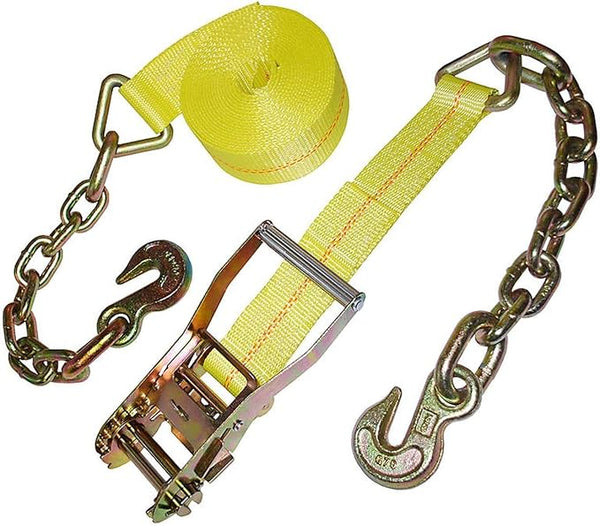 2'' x 30' Ratchet Tie-Down with Chain Extension & 5/16