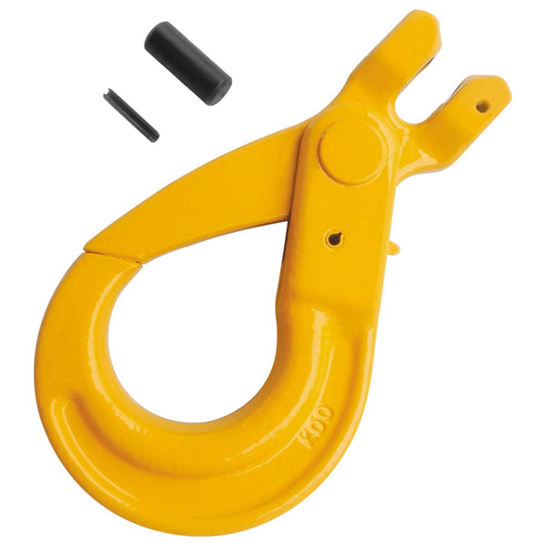 Grade 80 Drop Forged Steel Clevis Self-Locking Hook, Painted Finish - Manufacturer Express