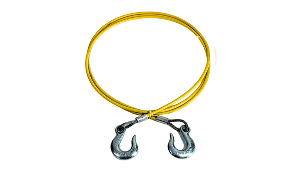 1/4''-5/16'' Yellow PVC SAFETY CABLE 12' with Two 1/4