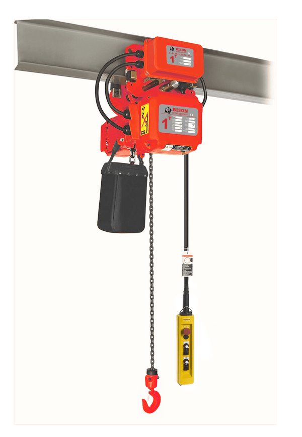 Bison 3 Phase, 2-Speed Electric Chain Hoist with Motorized Trolley, 20 Ft, 230v/460v  (1/2 - 5 Ton) - Manufacturer Express