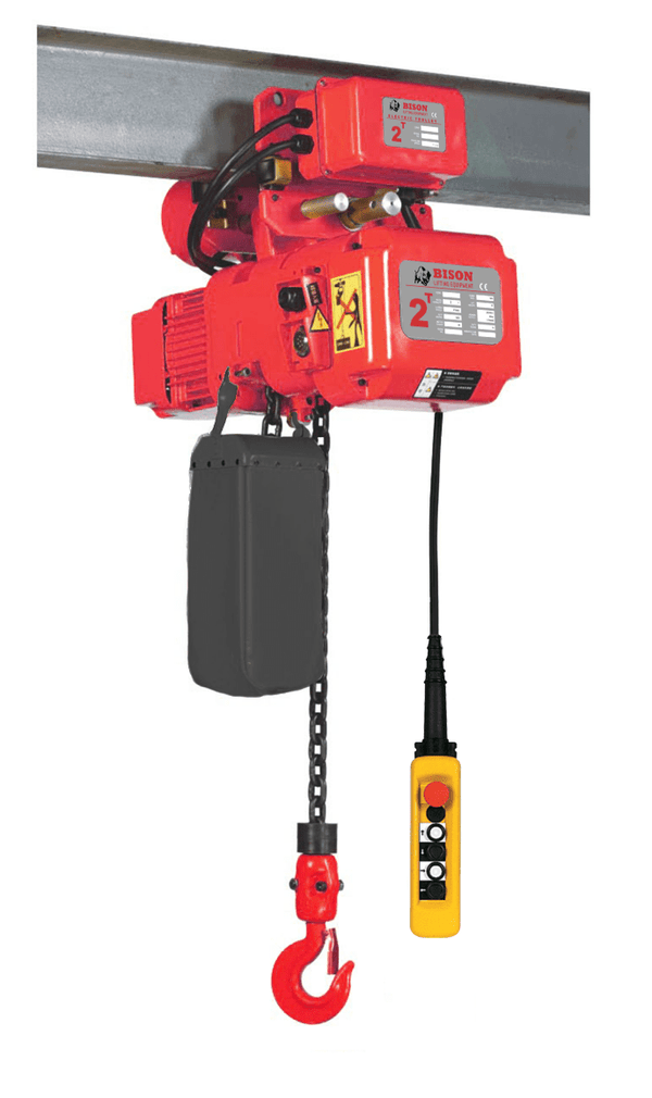 Bison 3 Phase, 2-Speed Electric Chain Hoist with Motorized Trolley, 20 Ft, 230v/460v  (1/2 - 5 Ton) - Manufacturer Express