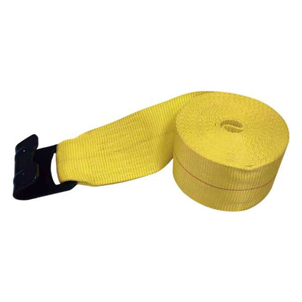 3'' Winch Strap with Flat Hooks - 2 Sizes Available - Manufacturer Express