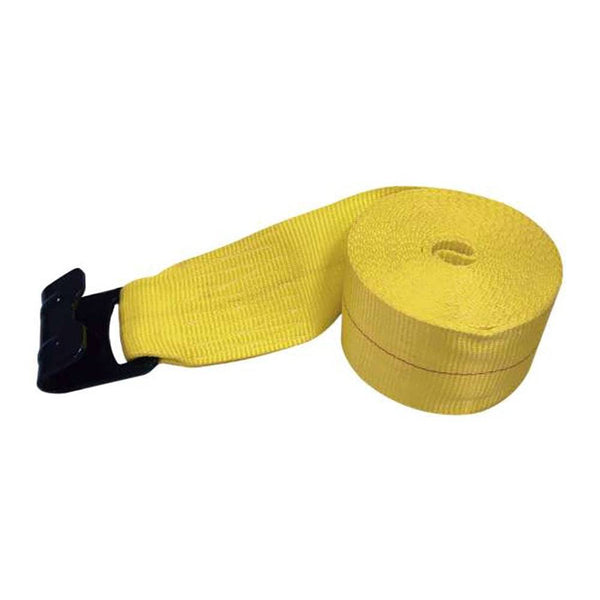 4''x30' Winch Strap with 3-1/4'' Flat Hooks - Manufacturer Express