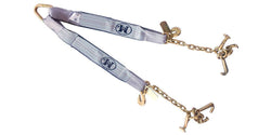 3''x 36'  Double Legs RTJ Hooks Webbing & Chain Tow V Straps Beidle WLL 5400 LBS - Manufacturer Express