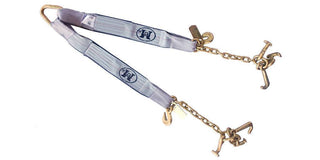 3''x 36'  Double Legs RTJ Hooks Webbing & Chain Tow V Straps Beidle WLL 5400 LBS - Manufacturer Express