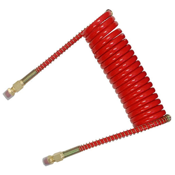 15 ft. Air Brake Hose Heavy Duty Coiled Red - Manufacturer Express