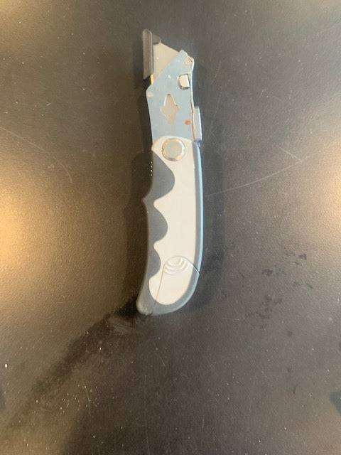 Plastic Handle Folding Trimming Knife w/ Soft Rubber Grip - Manufacturer Express