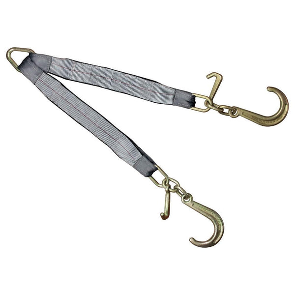 3'' Two Legs 8'' J Hooks and Mini J Hooks Tow V Bridle Straps 16200 LBS - Manufacturer Express