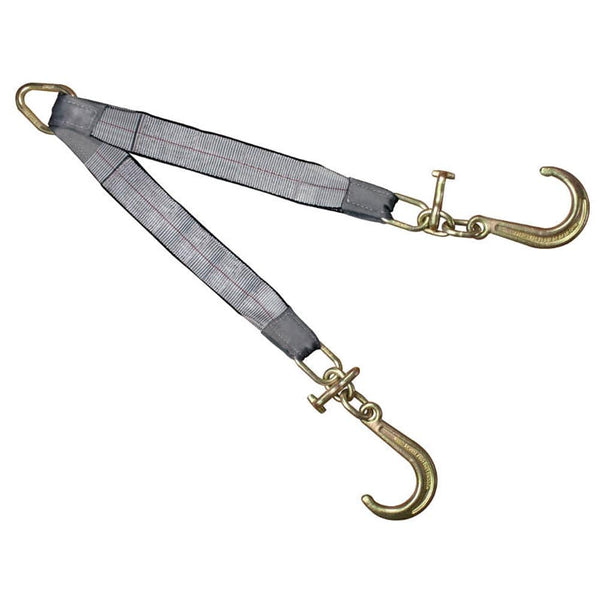 3'' Two Legs  8'' J Hooks and T Hooks Tow V Bridle Straps 5400 LBS - Manufacturer Express