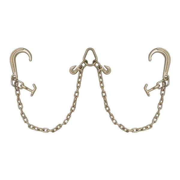 V Bridle Tow Chain J Hooks 8'' w/ T-J Combo 3'or 4' Leg Pear Link - Manufacturer Express