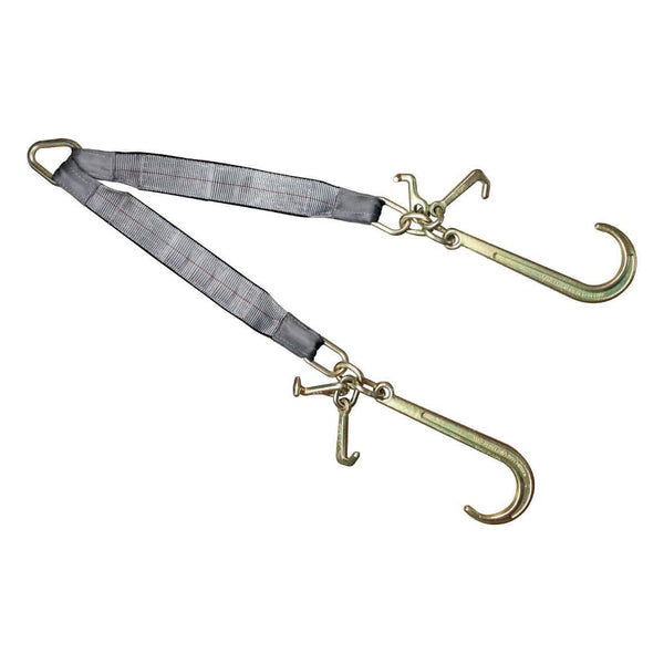 3''x 24'' Two Legs 15'' J Mini J and T Hooks Tow V Straps 5400 LBS - Manufacturer Express