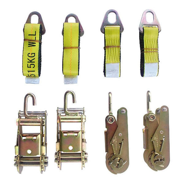 4 Point Towing Kit, 4 Ratchets Side Way Hooks, 4 Keyhole Straps - Manufacturer Express