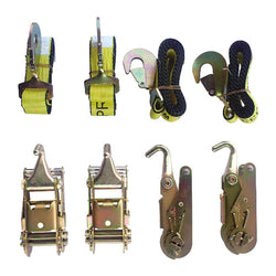 4 Point Towing Kit, 4 Ratchets W/Drop Forged Finger, 4 Straps W/Twisted Snap Hook - Manufacturer Express