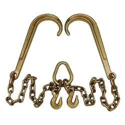 5/16'' Tow Chain V Bridle Pear Link 15'' Hooks 2' Legs Grade 70 - Manufacturer Express