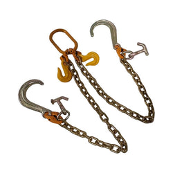 V Bridle Tow Chain J Hooks 8'' 3/8'' 6' G7 Chain Leg G8 Master Link - Manufacturer Express