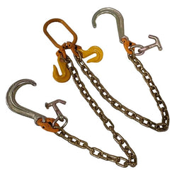 V Bridle Tow Chain J Hooks 8'' 3/8'' G7 3' Chain Leg G8 Master Link - Manufacturer Express